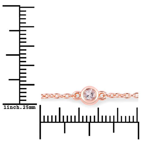 0.45 Carat Genuine Morganite .925 Sterling Silver Bracelet - Image 7