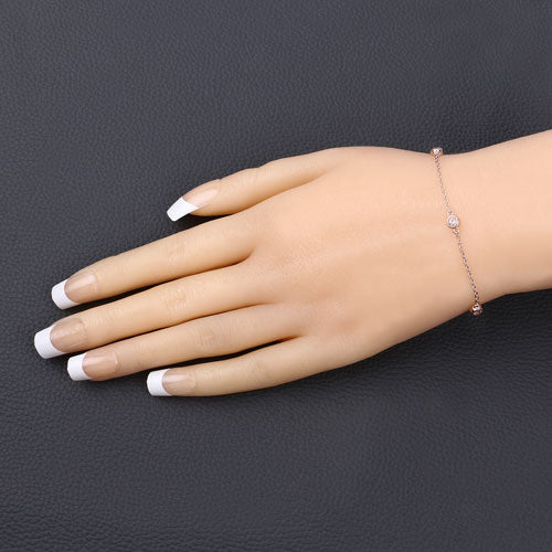 0.45 Carat Genuine Morganite .925 Sterling Silver Bracelet - Image 9