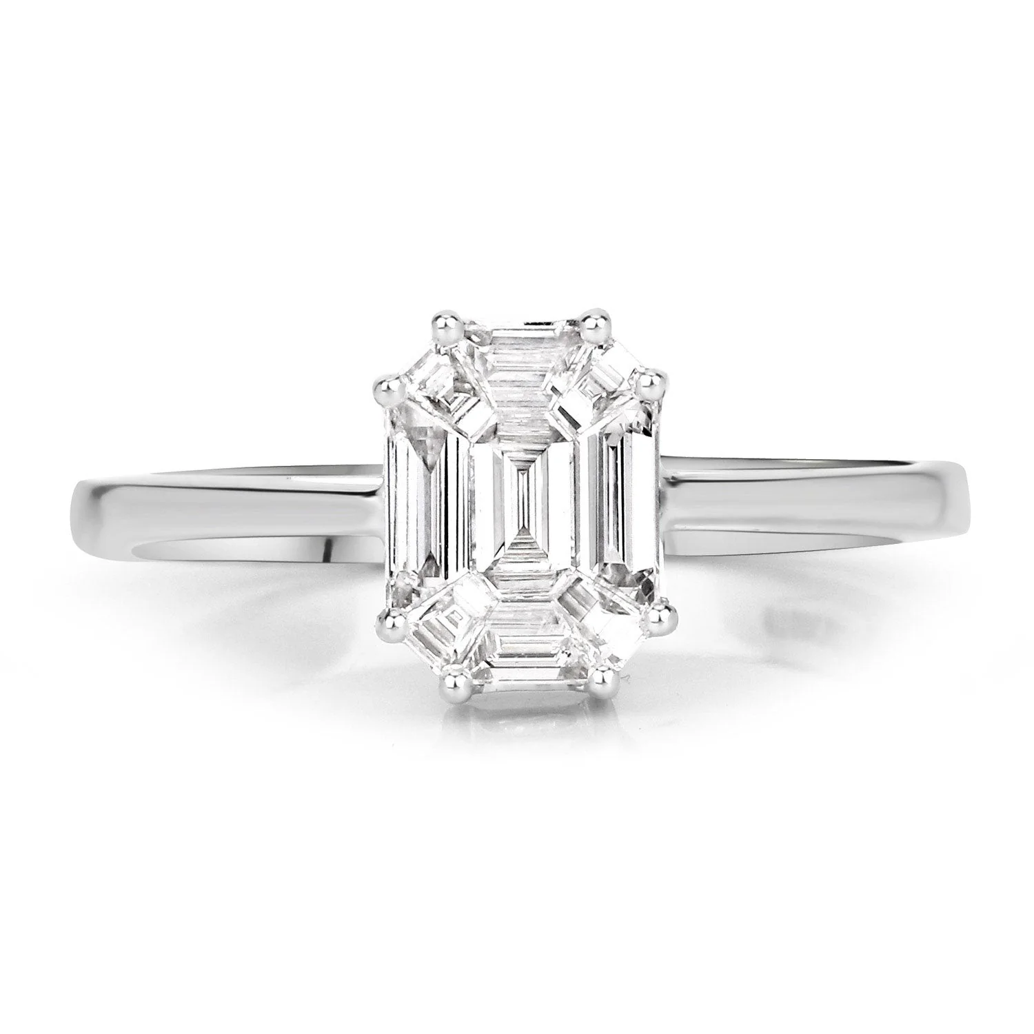 0.48 Carat Genuine White Diamond 18K White Gold Ring - Image 3