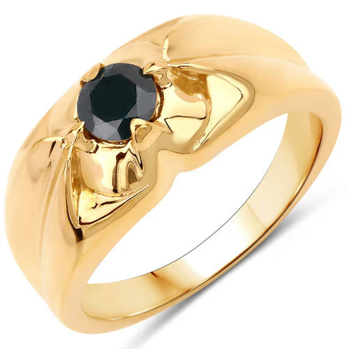 0.50 Carat Genuine Black Diamond .925 Sterling Silver Ring - Image 2