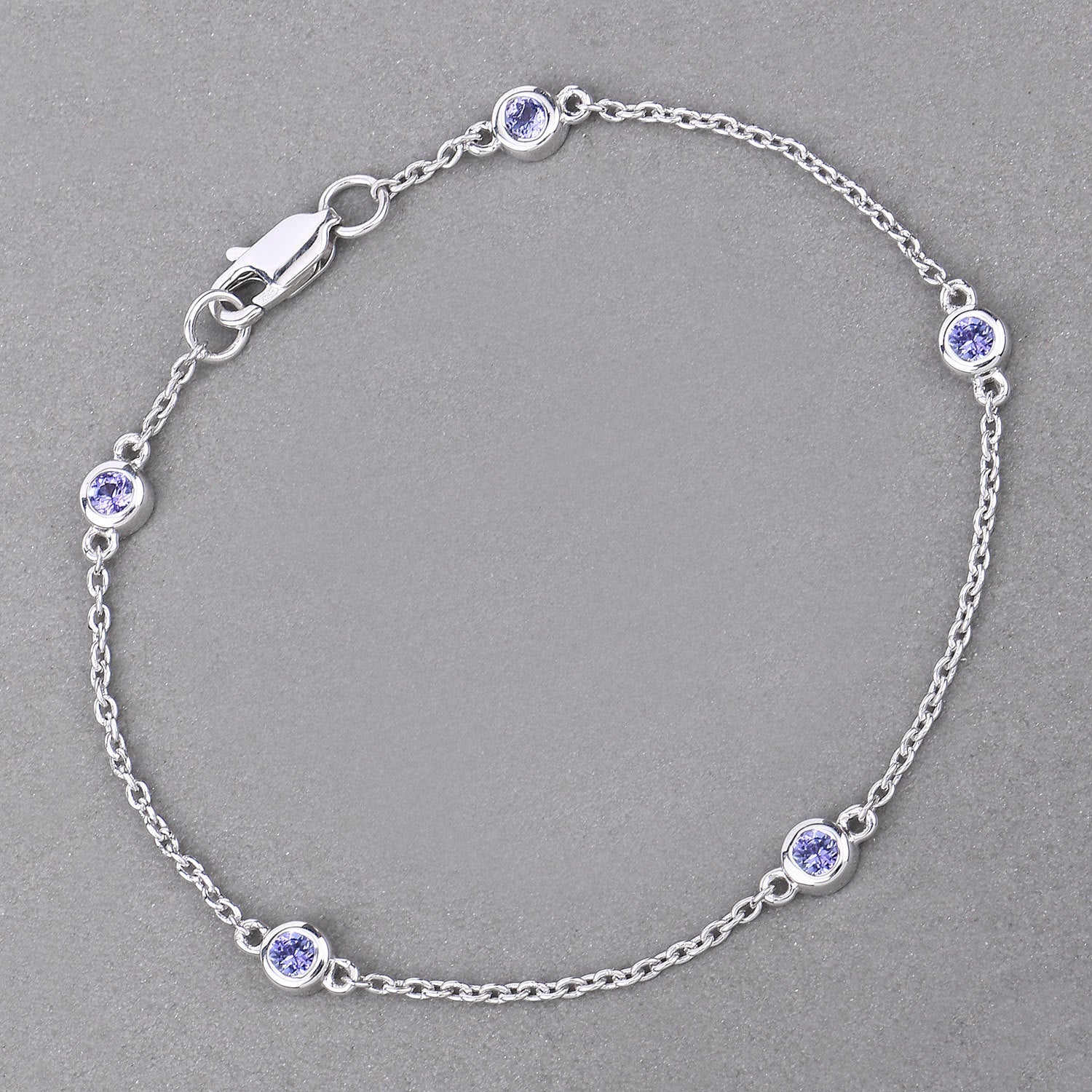 0.50 Carat Genuine Tanzanite .925 Sterling Silver Bracelet - Image 4
