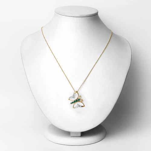 0.51 Carat Genuine Emerald and White Zircon .925 Sterling Silver Necklace - Image 6