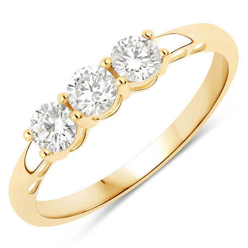 0.51 Carat Genuine Lab Grown Diamond 14K Yellow Gold Ring - Image 3