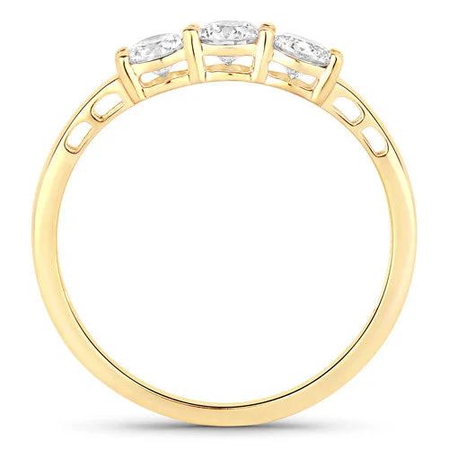 0.51 Carat Genuine Lab Grown Diamond 14K Yellow Gold Ring - Image 4