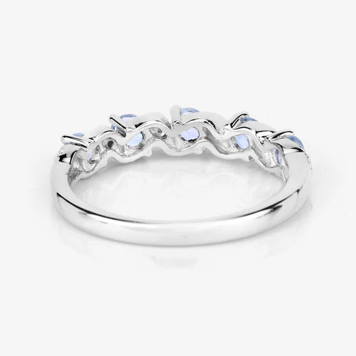 0.54 Carat Genuine Aquamarine and White Topaz .925 Sterling Silver Ring - Image 14
