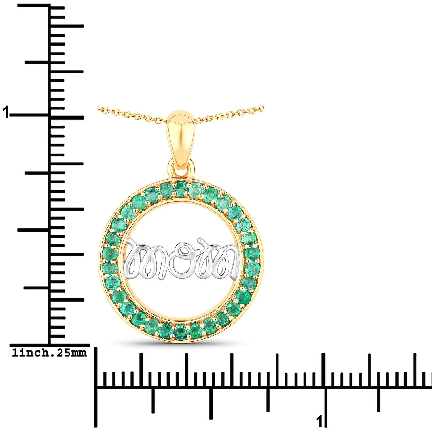 0.54 Carat Genuine Emerald .925 Sterling Silver Pendant - Image 3