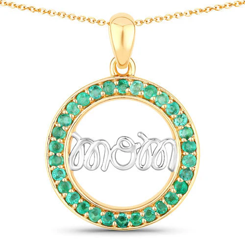 0.54 Carat Genuine Emerald .925 Sterling Silver Pendant - Image 5