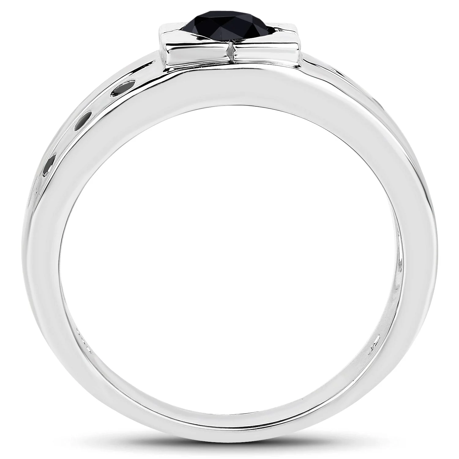 0.56 Carat Genuine Black Diamond .925 Sterling Silver Ring - Image 2