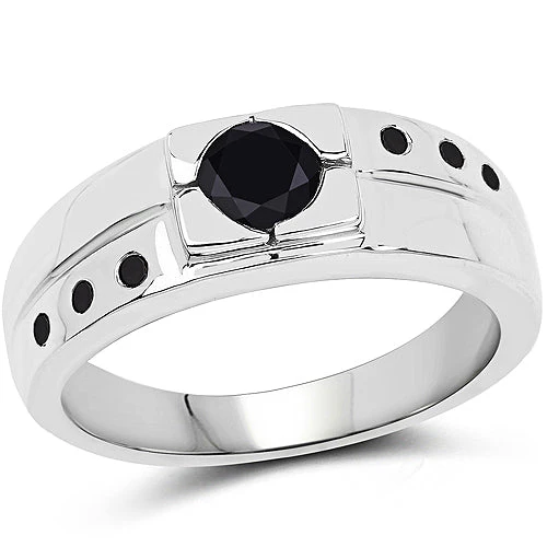 0.56 Carat Genuine Black Diamond .925 Sterling Silver Ring - Image 4