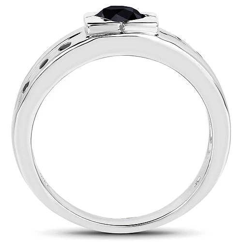 0.56 Carat Genuine Black Diamond .925 Sterling Silver Ring - Image 5