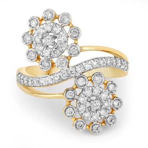 0.56 Carat Genuine White Diamond 14K Yellow Gold Ring (E-F Color, SI1-SI2 Clarity) - Image 7