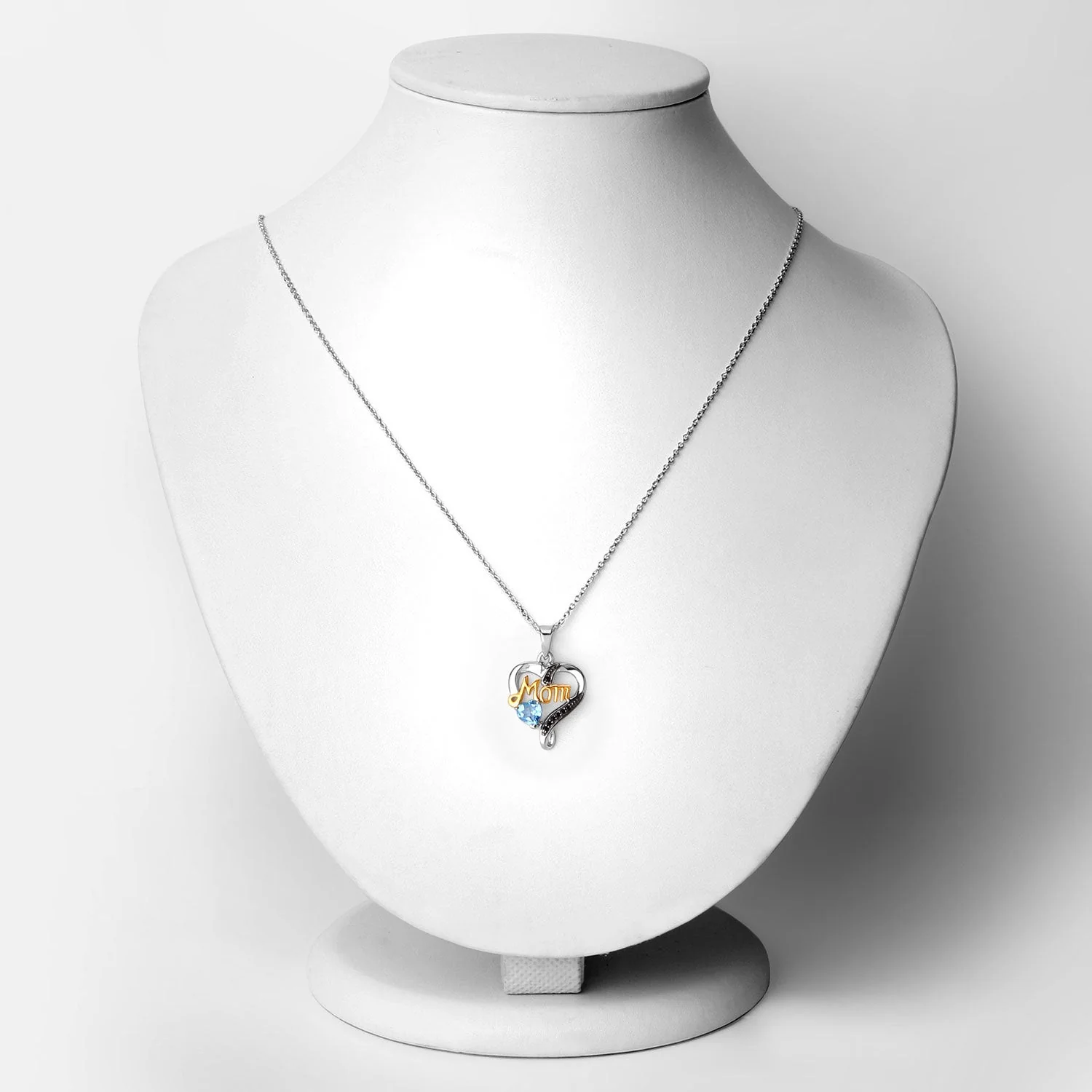 0.57 Carat Genuine Swiss Blue Topaz and Black Spinel .925 Sterling Silver Pendant - Image 2