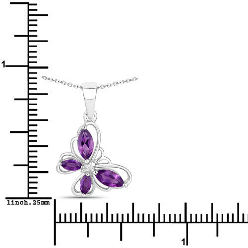 0.60 Carat Genuine Amethyst .925 Sterling Silver Pendant - Image 3