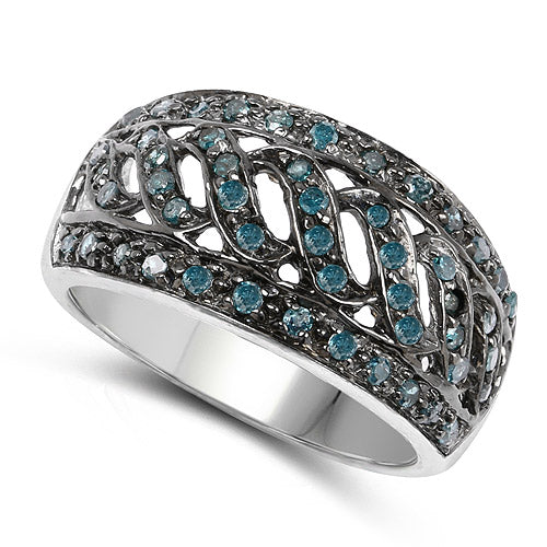 0.60 Carat Genuine Blue Diamond .925 Sterling Silver Ring - Image 6