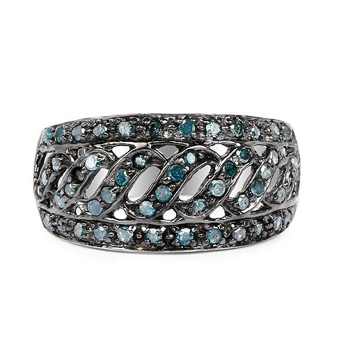 0.60 Carat Genuine Blue Diamond .925 Sterling Silver Ring - Image 8