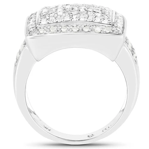 0.61 Carat Genuine White Diamond .925 Sterling Silver Ring - Image 2