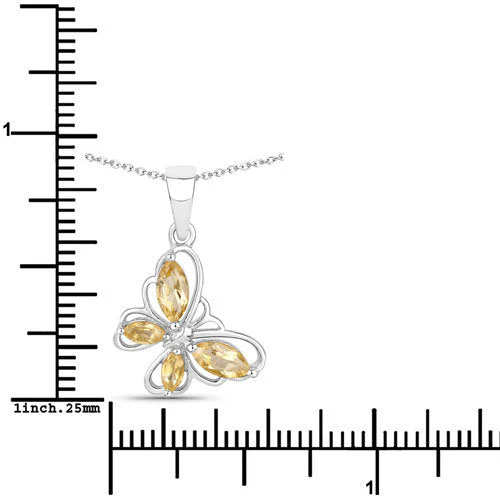 0.62 Carat Genuine Citrine .925 Sterling Silver Pendant - Image 3