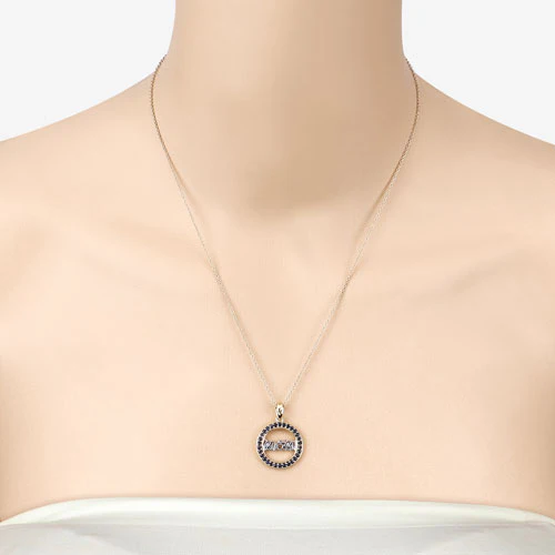 0.64 Carat Genuine Blue Sapphire .925 Sterling Silver Pendant - Image 12