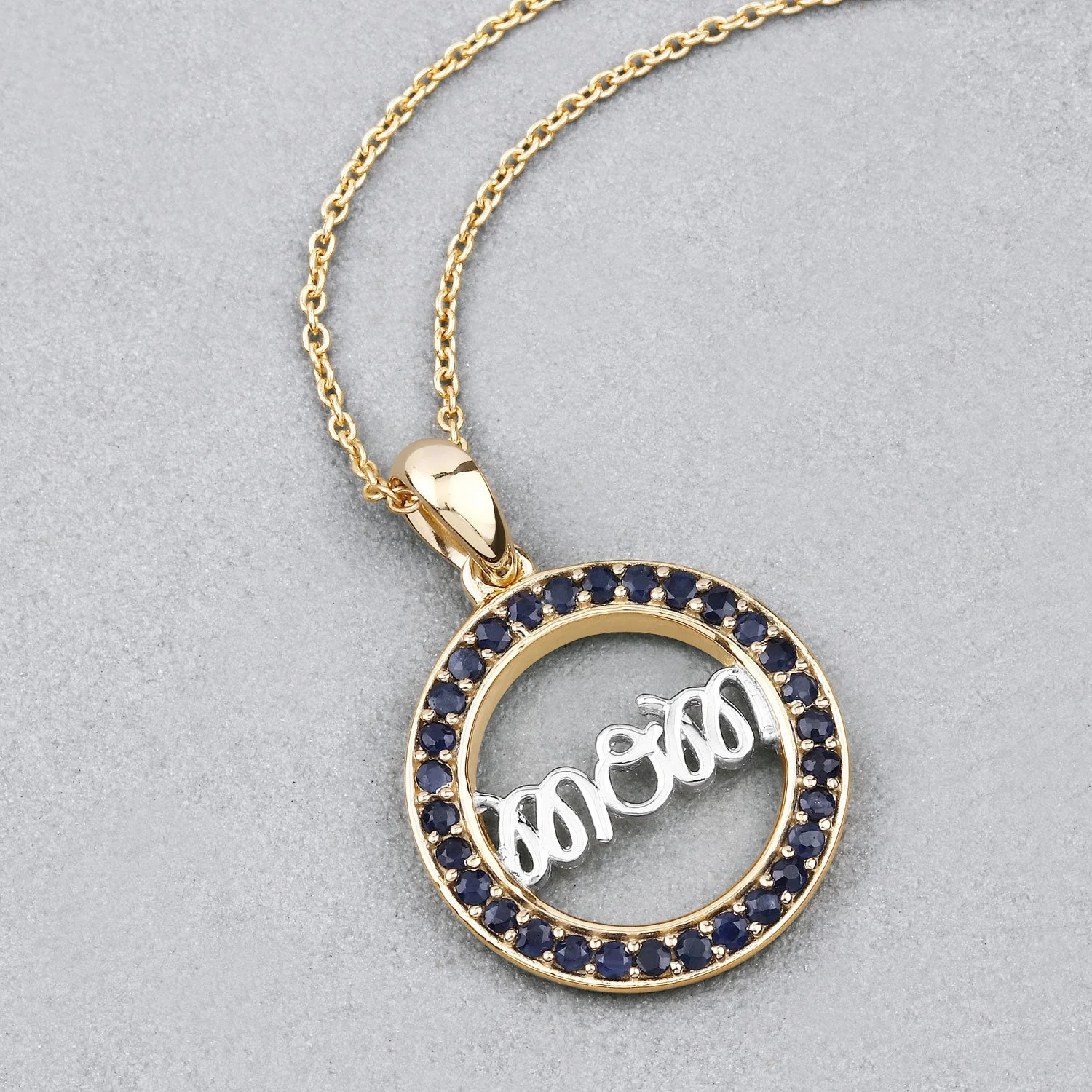 0.64 Carat Genuine Blue Sapphire .925 Sterling Silver Pendant - Image 4