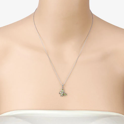 0.64 Carat Genuine Peridot .925 Sterling Silver Pendant - Image 10