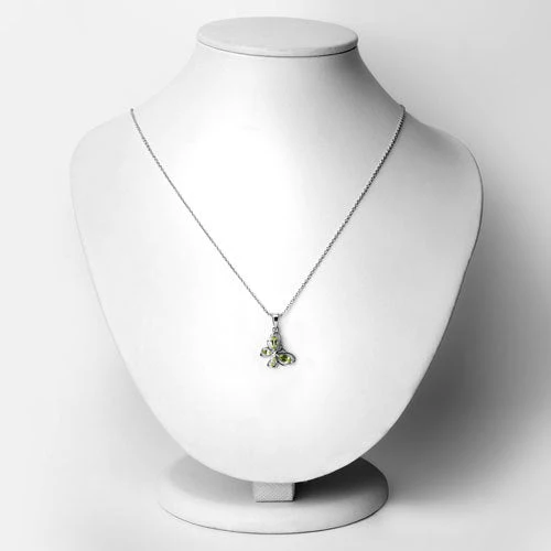 0.64 Carat Genuine Peridot .925 Sterling Silver Pendant - Image 2