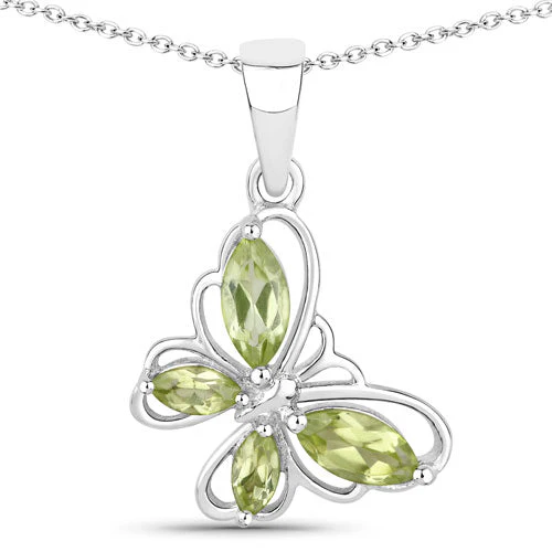 0.64 Carat Genuine Peridot .925 Sterling Silver Pendant - Image 5