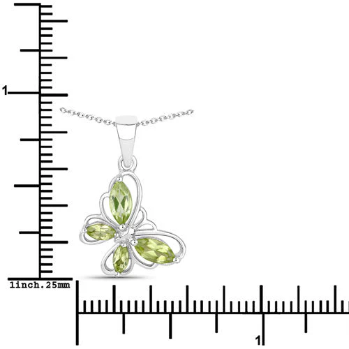 0.64 Carat Genuine Peridot .925 Sterling Silver Pendant - Image 7