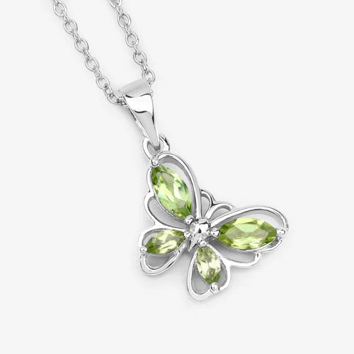 0.64 Carat Genuine Peridot .925 Sterling Silver Pendant - Image 8