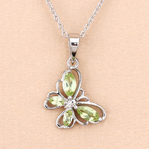 0.64 Carat Genuine Peridot .925 Sterling Silver Pendant - Image 9