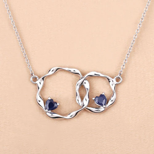 0.70 Carat Genuine Blue Sapphire .925 Sterling Silver Pendant - Image 11