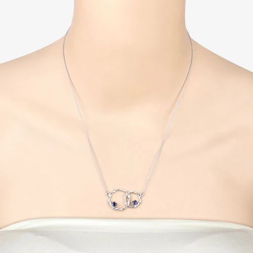 0.70 Carat Genuine Blue Sapphire .925 Sterling Silver Pendant - Image 12