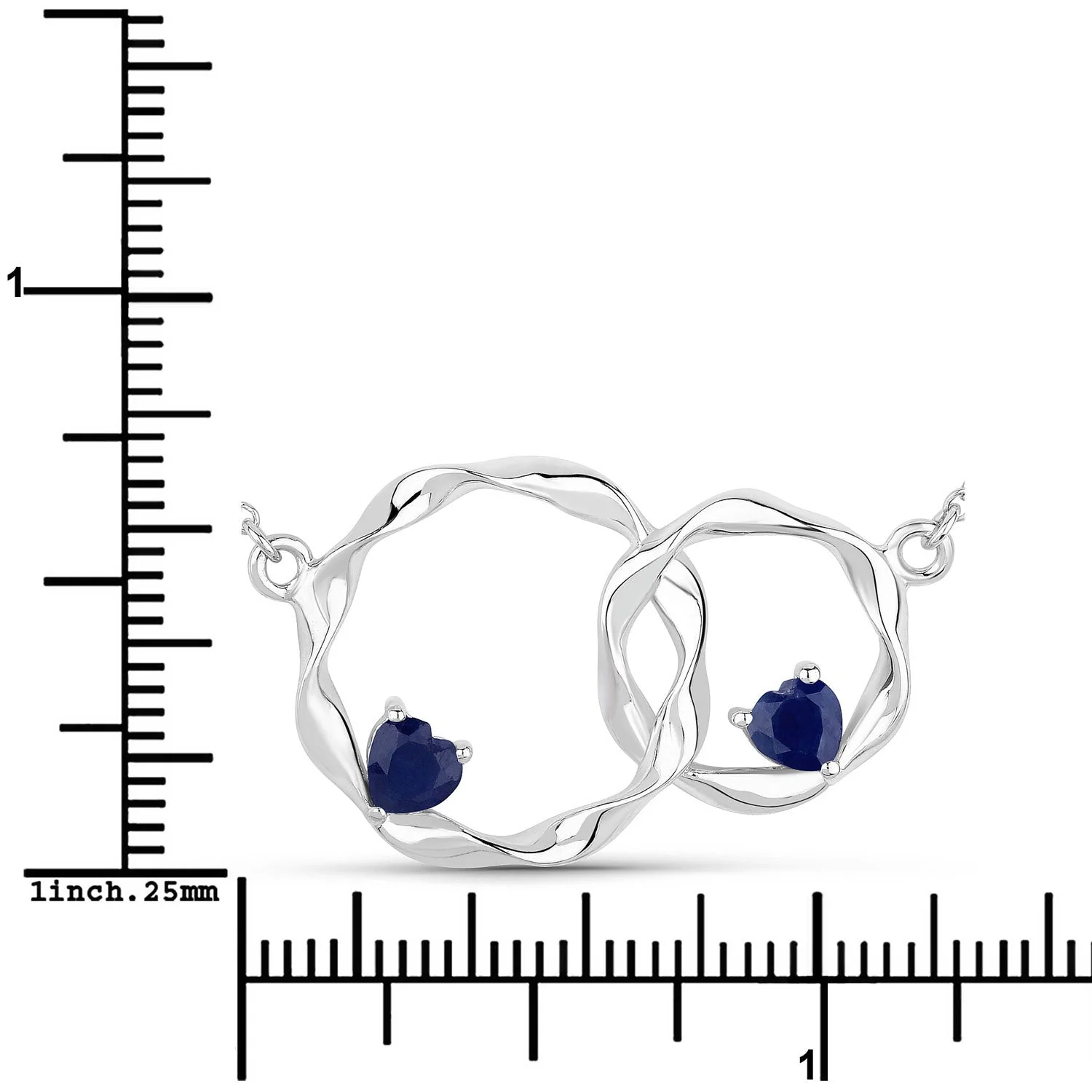 0.70 Carat Genuine Blue Sapphire .925 Sterling Silver Pendant - Image 3
