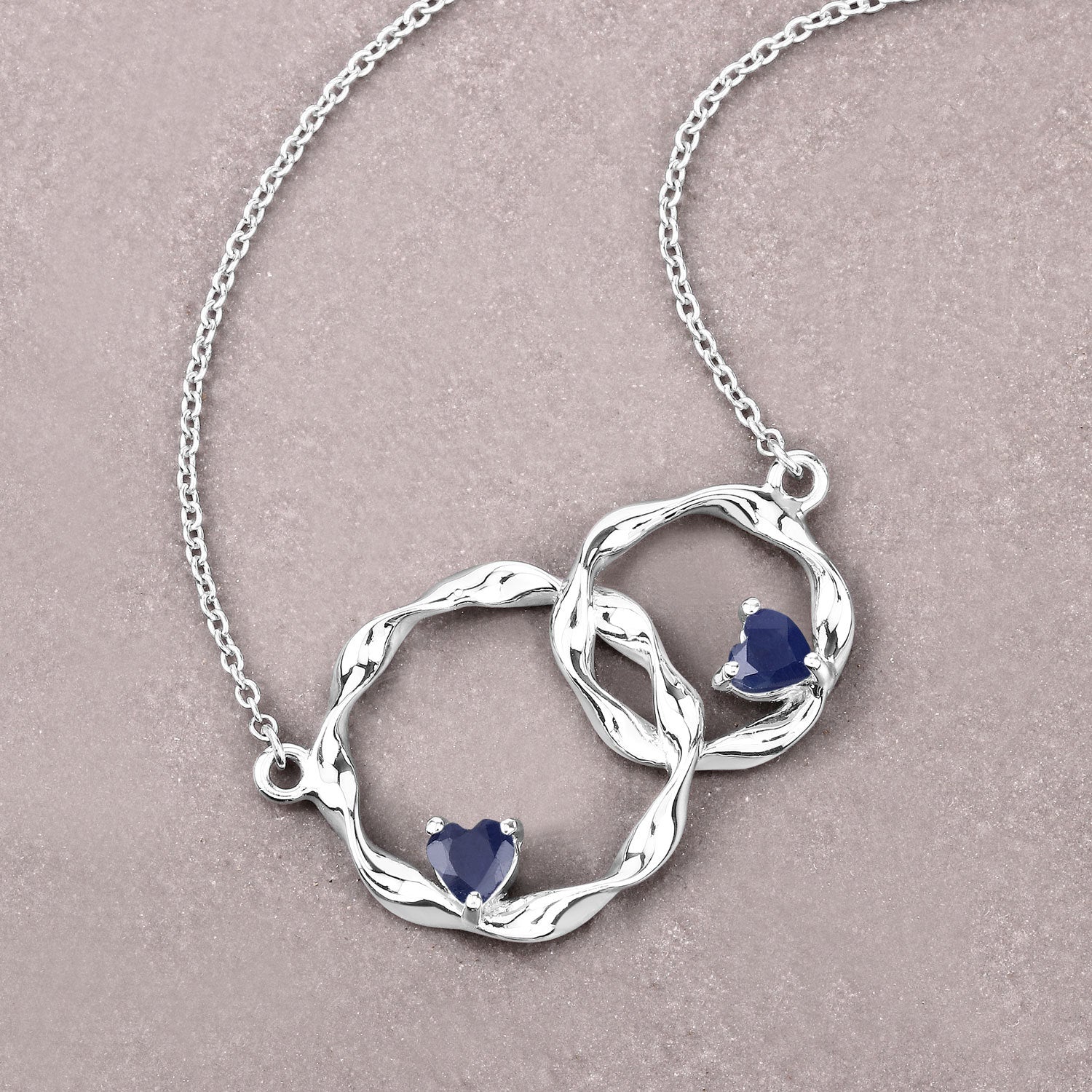 0.70 Carat Genuine Blue Sapphire .925 Sterling Silver Pendant - Image 4