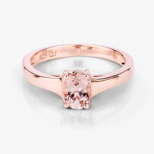 0.70 Carat Genuine Morganite .925 Sterling Silver Ring - Image 12