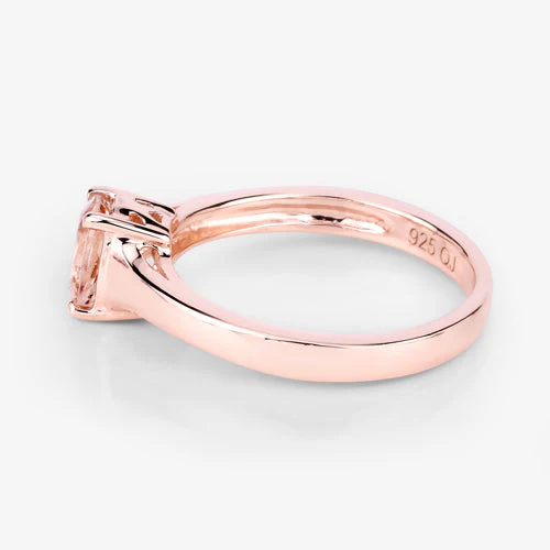0.70 Carat Genuine Morganite .925 Sterling Silver Ring - Image 13