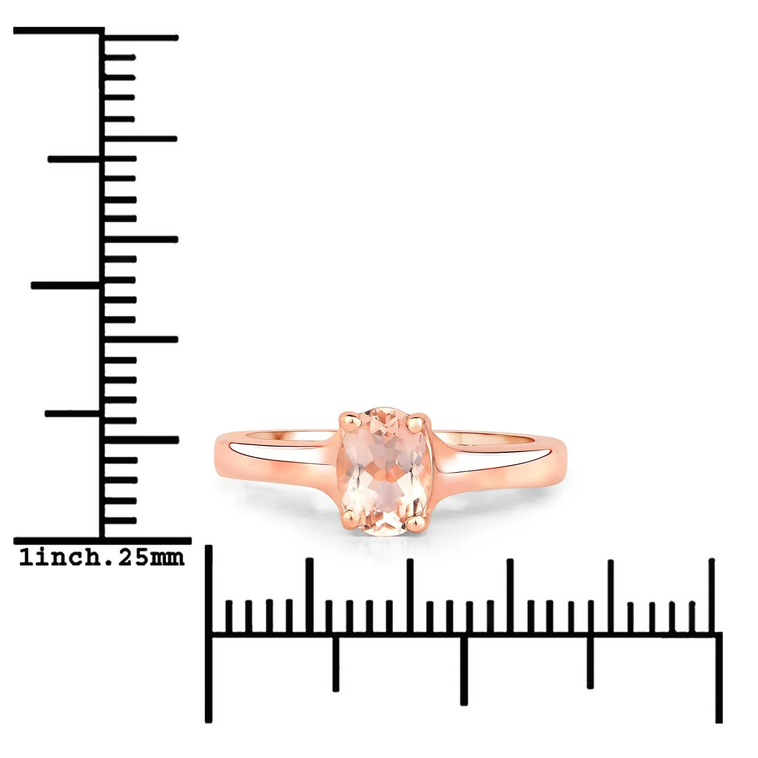 0.70 Carat Genuine Morganite .925 Sterling Silver Ring - Image 3