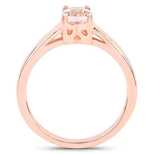 0.70 Carat Genuine Morganite .925 Sterling Silver Ring - Image 6