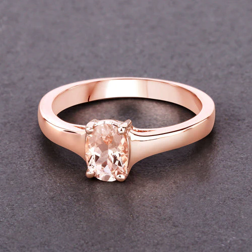 0.70 Carat Genuine Morganite .925 Sterling Silver Ring - Image 8