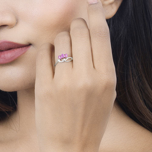 0.71 Carat Genuine Ruby and White Diamond 14K White Gold Ring - Image 14