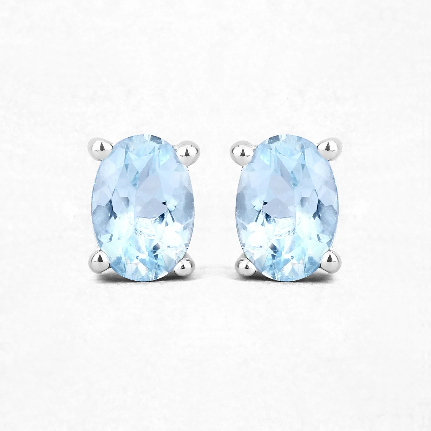 0.72 Carat Genuine Aquamarine .925 Sterling Silver Earrings - Image 2