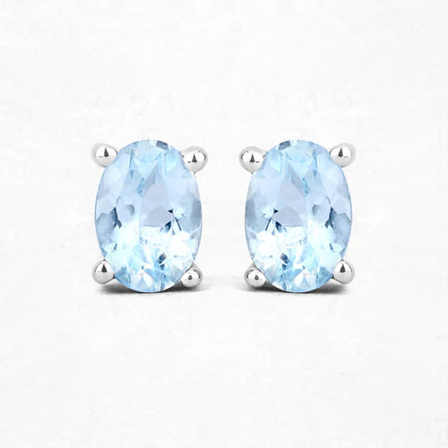 0.72 Carat Genuine Aquamarine .925 Sterling Silver Earrings - Image 6