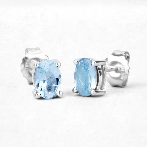 0.72 Carat Genuine Aquamarine .925 Sterling Silver Earrings - Image 7