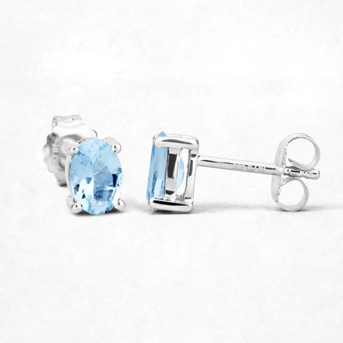 0.72 Carat Genuine Aquamarine .925 Sterling Silver Earrings - Image 8