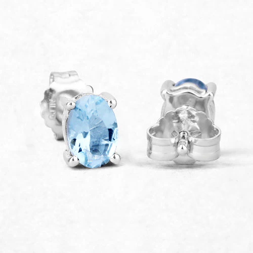 0.72 Carat Genuine Aquamarine .925 Sterling Silver Earrings - Image 9