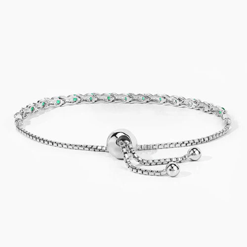 0.72 Carat Genuine Emerald .925 Sterling Silver Bracelet - Image 12