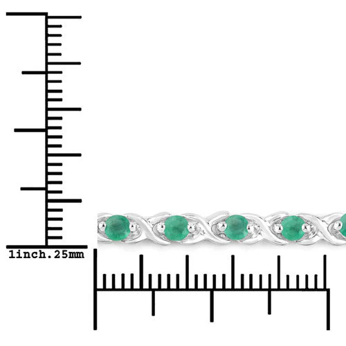 0.72 Carat Genuine Emerald .925 Sterling Silver Bracelet - Image 6
