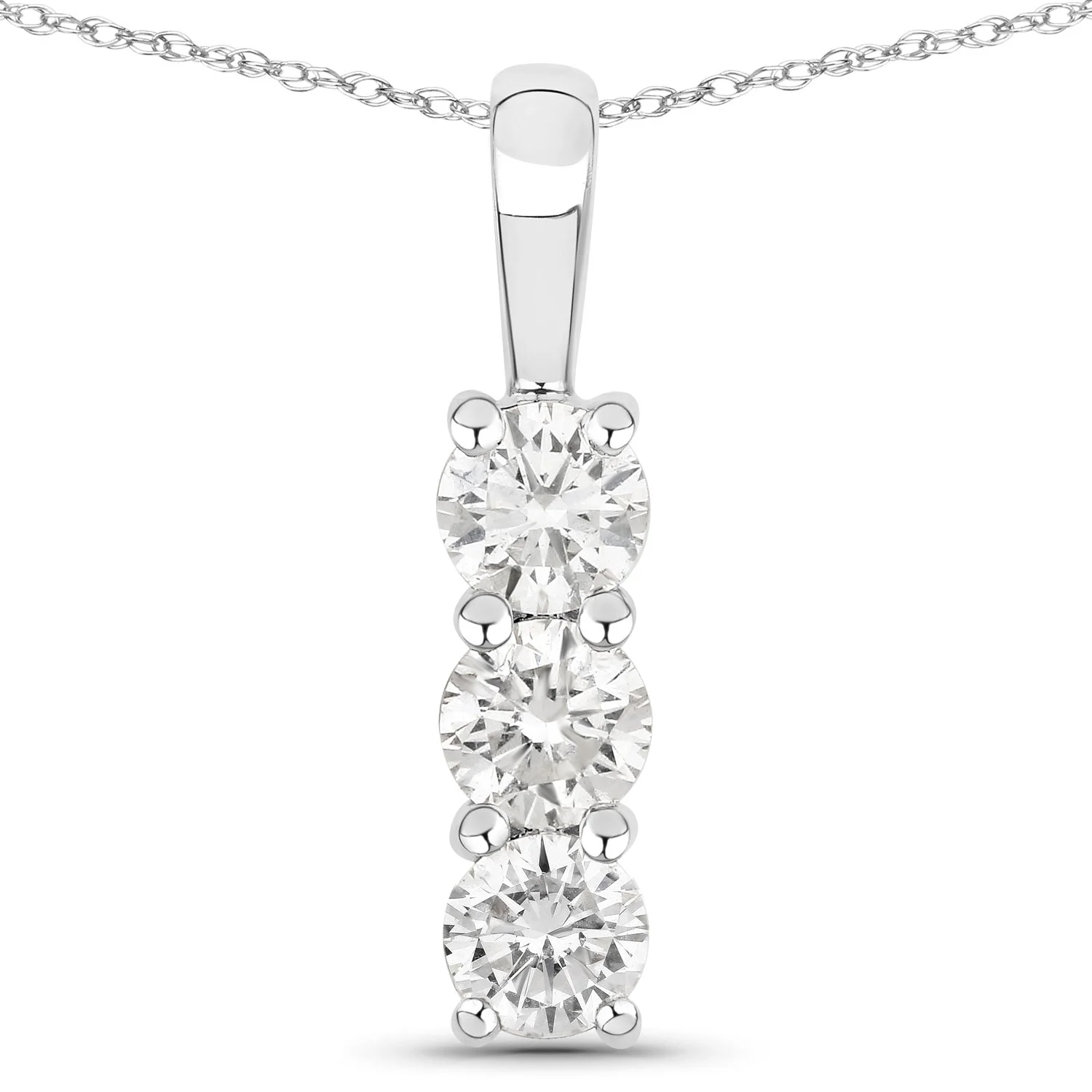 0.75 Carat Genuine Lab Grown Diamond 14K White Gold Pendant