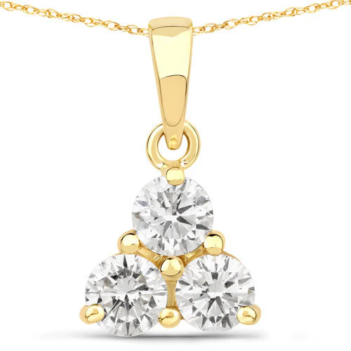 0.75 Carat Genuine Lab Grown Diamond 14K Yellow Gold Pendant - Image 2