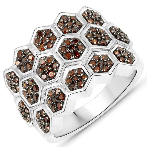 0.75 Carat Genuine Red Diamond .925 Sterling Silver Ring - Image 2
