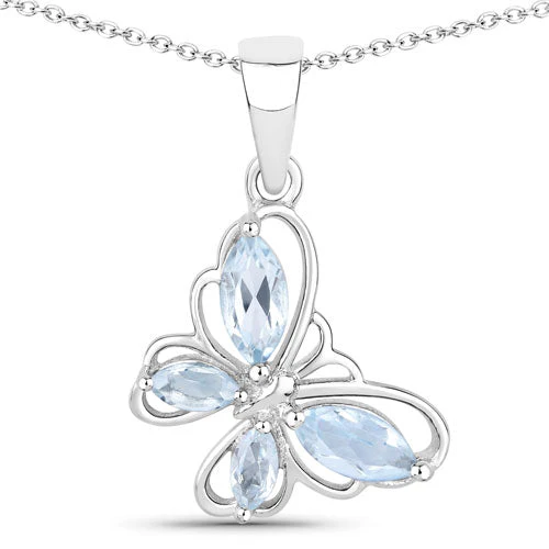 0.78 Carat Genuine Blue Topaz .925 Sterling Silver Pendant - Image 5